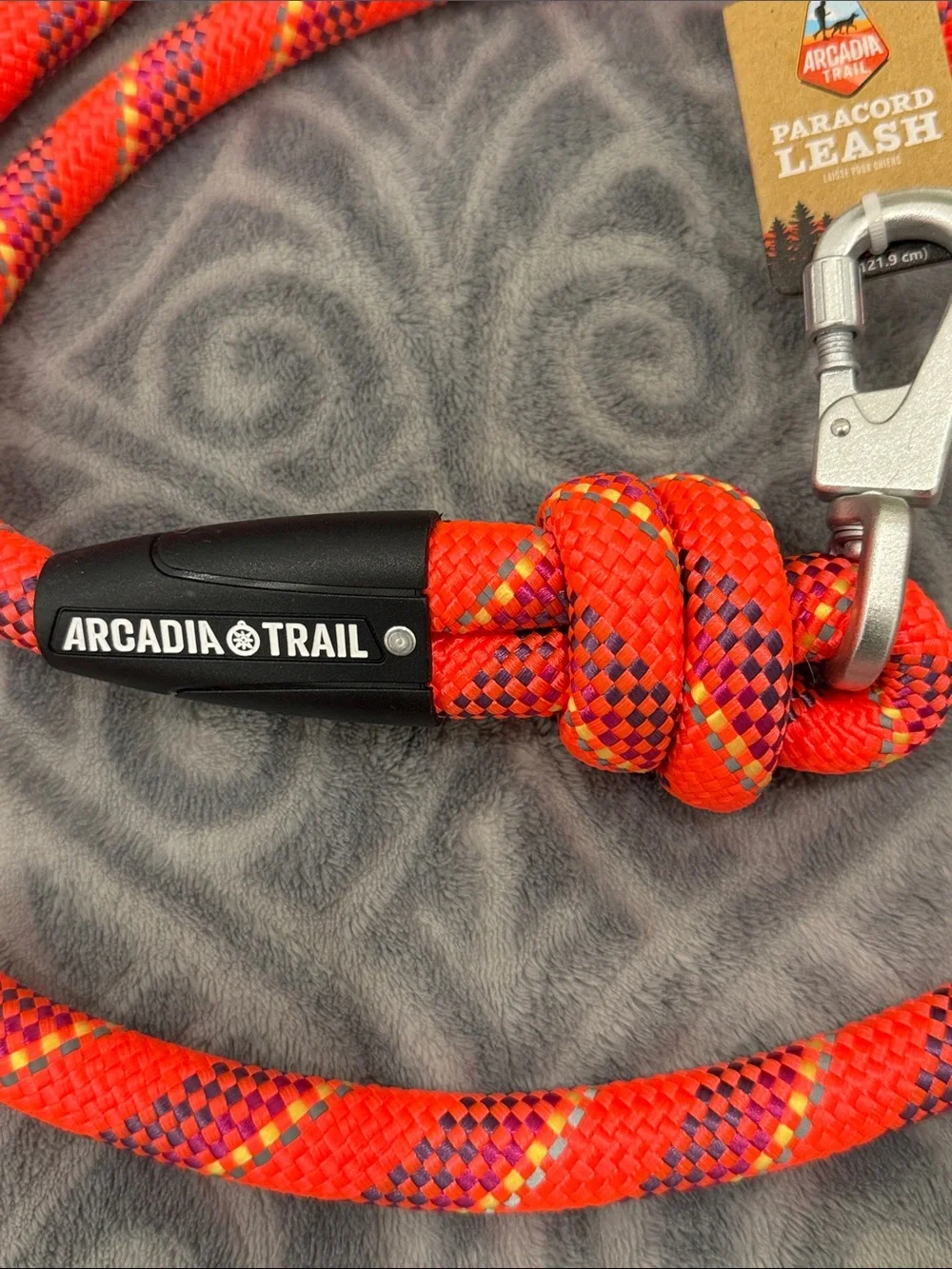 Arcadia Trail Orange Paracord Dog Leash - Durable Rope Lead